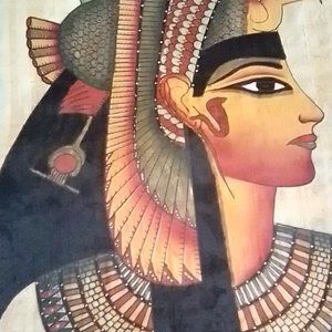 PHARAOH - Hand Painted and Signed Egyptian Papyrus Art